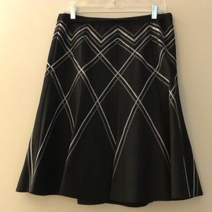 Black skirt with gray satin ribbon design
